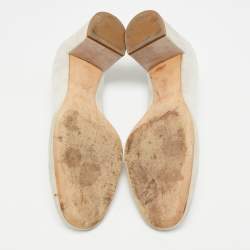 Pre Owned Chloe Laurena Scalloped Size 40 Light Grey Suede Block Heel Pumps