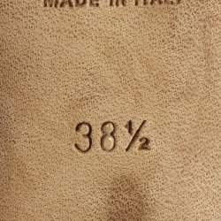 Pre Owned Chloe Size 38.5 Burgundy Leather Lauren Scallop Trim Block Heel Pumps