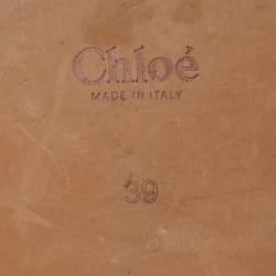 Pre Owned Chloe Woody Size 39 Black Canvas Flat Slides