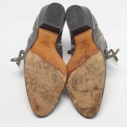 Pre Owned Chloe Susanna Size 38 Grey Leather Ankle Length Boots