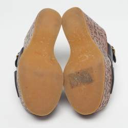 Pre Owned Chloe Maxime Size 39 Black Leather Wedge Sandals