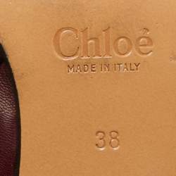 Pre Owned Chloe Susanna Size 38 Burgundy Leather Ankle Boots