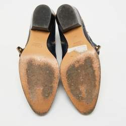 Pre Owned Chloe Susanna Studded Size 38 Navy Blue Leather Ankle Boots