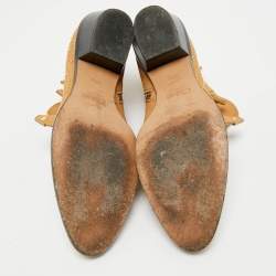 Pre Owned Chloe Susanna Studded Size 38.5 Tan Nubuck Leather Ankle Boots