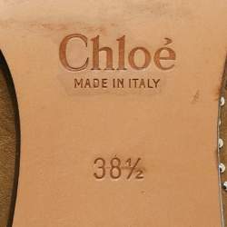 Pre Owned Chloe Susanna Studded Size 38 Olive Green Nubuck Leather Ankle Boots