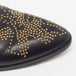 Pre Owned Chloe Susanna Size 38.5 Black Leather Ankle Length Boots