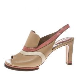 Pre Owned Chloe Multicolor Leather Slingback Mules Sandals Size 40