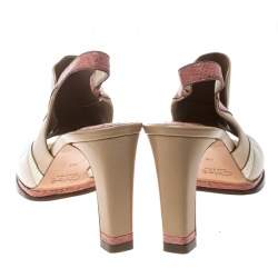 Pre Owned Chloe Multicolor Leather Slingback Mules Sandals Size 40