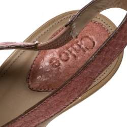 Pre Owned Chloe Multicolor Leather Slingback Mules Sandals Size 40