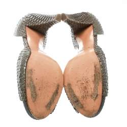 Chloe Grey Python Leather Peep Toe D'Orsay Pumps Size 40