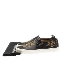 Chloe Black Leather Stud Embellished Susanna Slip On Sneakers Size 40