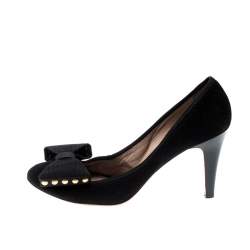 Chloé Black Suede Bow Pumps Size 39.5