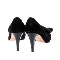 Chloé Black Suede Bow Pumps Size 39.5