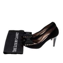 Chloé Black Suede Bow Pumps Size 39.5