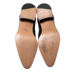 Pre Owned Chloe Black Leather Studded Ankle Boots Size 40