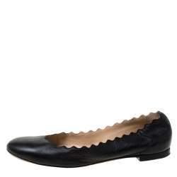 Chloe Black Leather Ballet Flats Size 36.5
