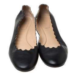 Chloe Black Leather Ballet Flats Size 36.5
