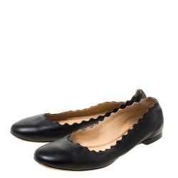 Chloe Black Leather Ballet Flats Size 36.5