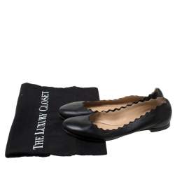Chloe Black Leather Ballet Flats Size 36.5