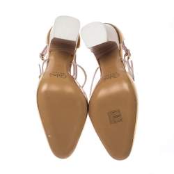 Pre Owned Chloe Gold Metallic Leather Block Heel Ankle Strap Pumps Size 37