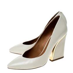 Pre Owned Chloe Beige Leather Beckie Pumps Size 39