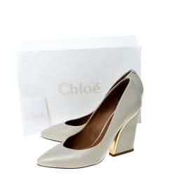 Pre Owned Chloe Beige Leather Beckie Pumps Size 39