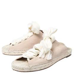 Chloe Pink Suede Harper Lace Up Flat Espadrille Slides Size 38