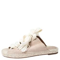 Chloe Pink Suede Harper Lace Up Flat Espadrille Slides Size 38