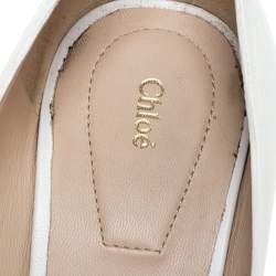 Pre Owned Chloe Two Tone Leather Wooden Block Heel Pumps Size 40