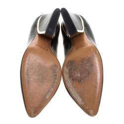 Pre Owned Chloe Black Textured Leather Beckie Pumps Size 39