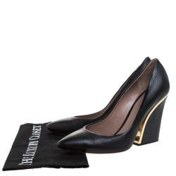 Pre Owned Chloe Black Textured Leather Beckie Pumps Size 39