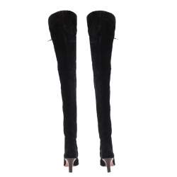 Pre Owned Chloe Black Suede Leather Thigh Length Boots Size 39