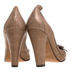 Chloe Beige Leather Buckle Pumps Size 36
