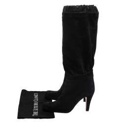 Pre Owned Chloe Black Suede Knee High Boots Size 37