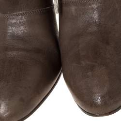 Pre Owned Chloe 2 Tone Leather Lace Up Ankle Boots Size 38.5