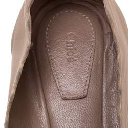 Pre Owned Chloe Pink Leather Lauren Scalloped Ballet Flats Size 40 