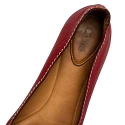 Pre Owned Chloe Red Leather Ballet Flats Size 39
