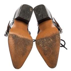 Pre Owned Chloe Black Leather Rylee Pointed Toe Boots Size 38