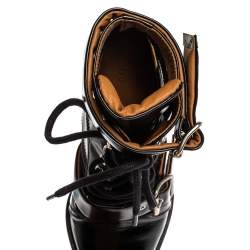 Pre Owned Chloe Black Leather Rylee Pointed Toe Boots Size 38