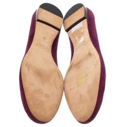 Pre Owned Chloe Purple Suede Lauren Scalloped Rivet Ballet Flats Size 38