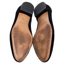Chloe Black Suede And Mesh Scallop Tulle Ballet Flats Size 36.5