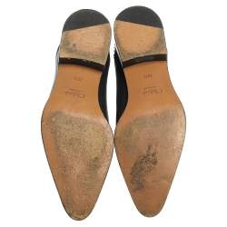 Pre Owned Chloe Grey Leather Studded Pointed Toe Ankle Boots Size 38.5