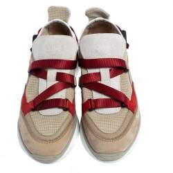 Pre Owned حذاء رياضي كلوي سويدي وقماش متعدد الألوان سليب أون مقاس 40