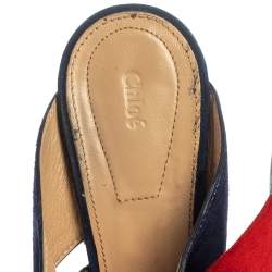 Pre Owned Chloe Multicolor Suede Naille Bow Sandals Size 38.5