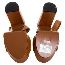 Pre Owned Chloe Tan Leather Kingsley Platform Sandals Size 39