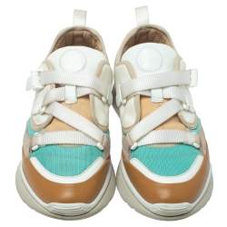 Chloe Multicolor Leather And Fabric Sonnie Low Top Sneakers Size 39