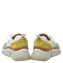 Chloe Multicolor Leather And Fabric Sonnie Low Top Sneakers Size 39