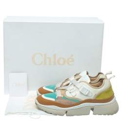 Chloe Multicolor Leather And Fabric Sonnie Low Top Sneakers Size 39