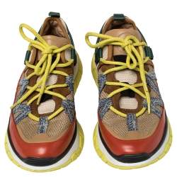 Pre Owned Chloe Multicolor Suede, Leather, And Mesh Panel Sneakers Size 40