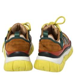 Pre Owned Chloe Multicolor Suede, Leather, And Mesh Panel Sneakers Size 40